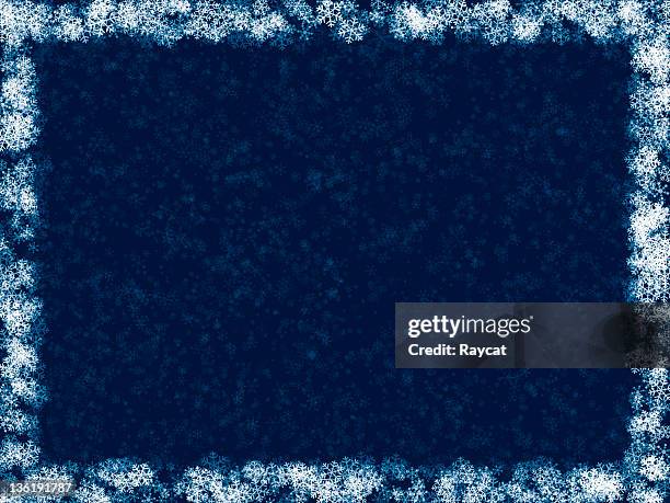 snowflake border on blue (xxxl) - snowflake border stock pictures, royalty-free photos & images
