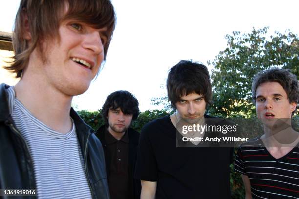 Manchester indie band The Courteeners recording and posed at Olympic Studios in Barnes