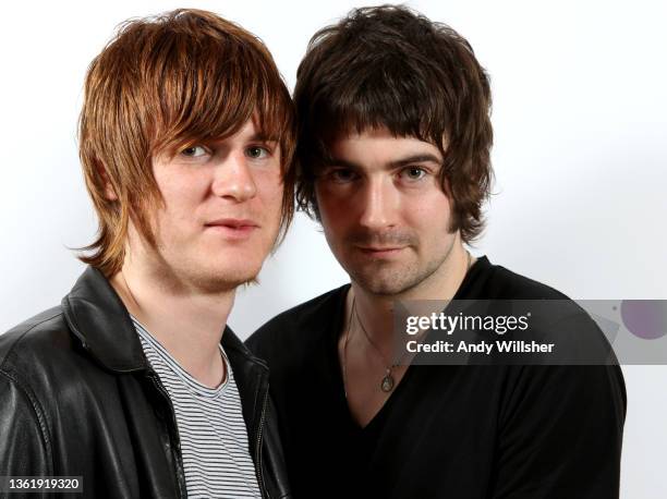 Manchester indie band The Courteeners recording and posed at Olympic Studios in Barnes