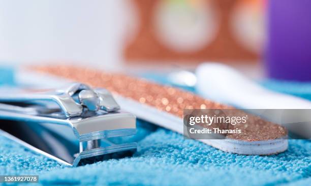 close-up manicure set - nail clippers stock pictures, royalty-free photos & images