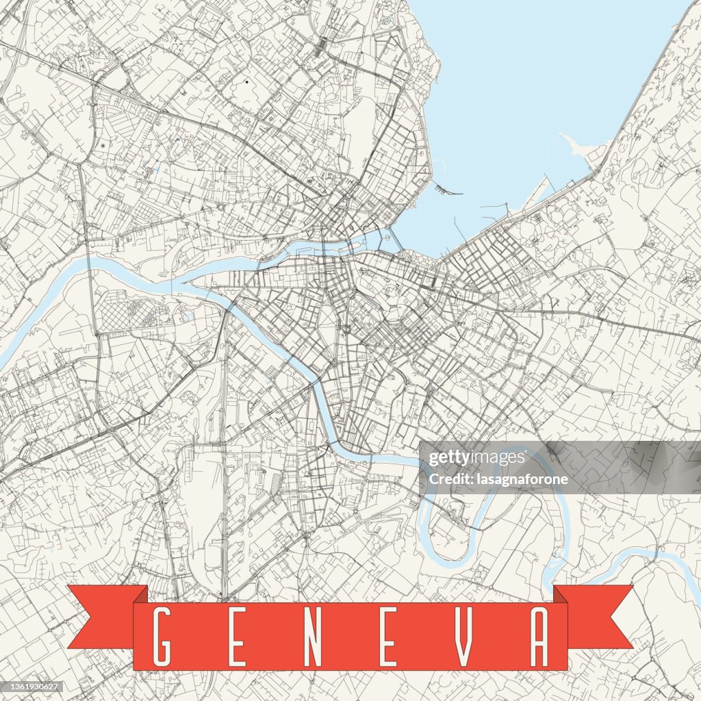 Geneva, Switzerland Vector Map