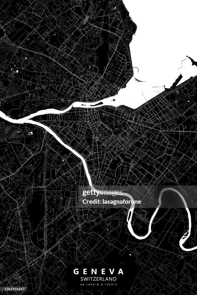 Geneva, Switzerland Vector Map