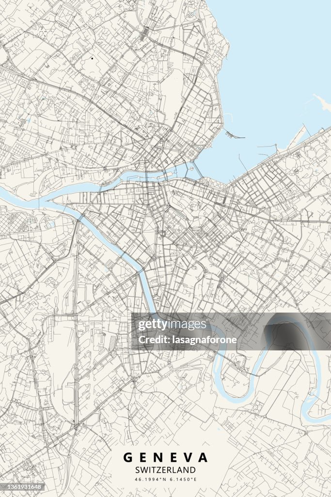 Geneva, Switzerland Vector Map