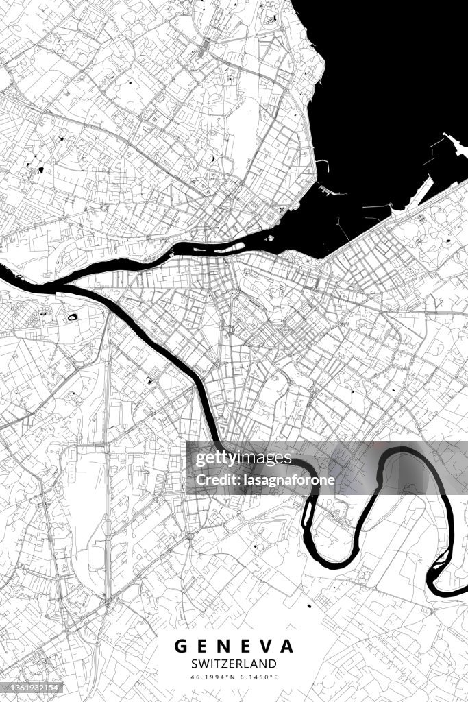 Geneva, Switzerland Vector Map