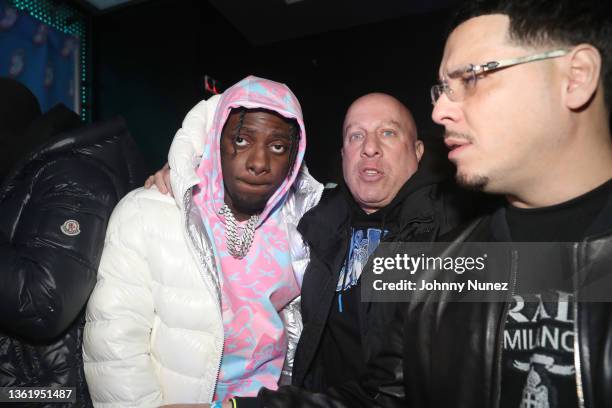 Sleepy Hallow, Steve Lobel and Jeremy Soto attend Sprinklez New York Takeover on December 29, 2021 in New York City.