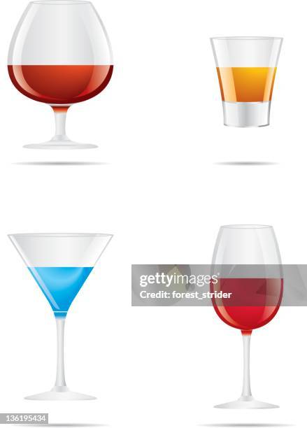 drinks icon set - rum stock illustrations
