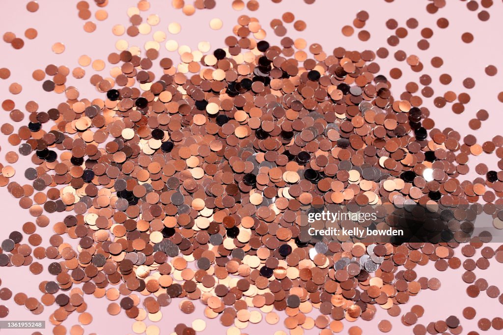Rose Gold Glitter Party Confetti High-Res Stock Photo - Getty Images