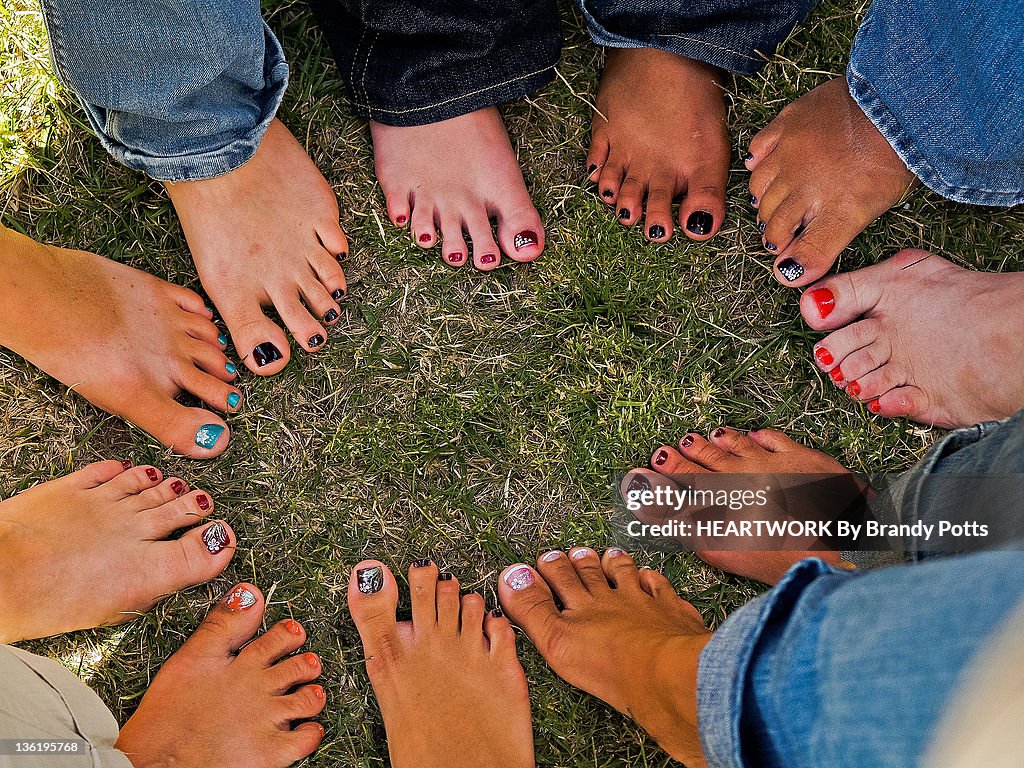 Pretty pedicured toes