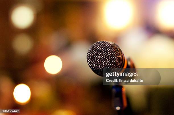 closeup of mick - microphones stock pictures, royalty-free photos & images