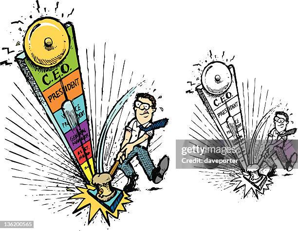 young executive - boxing bell stock illustrations