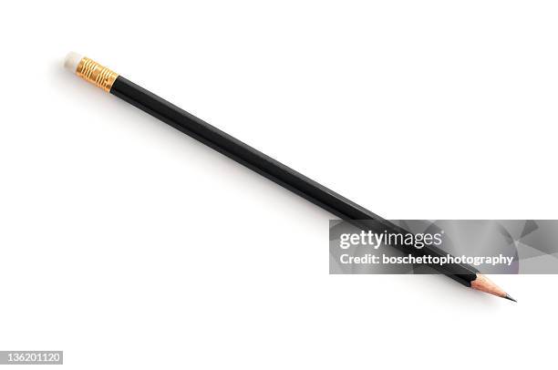 crayon noir, gomme - crayon photos et images de collection