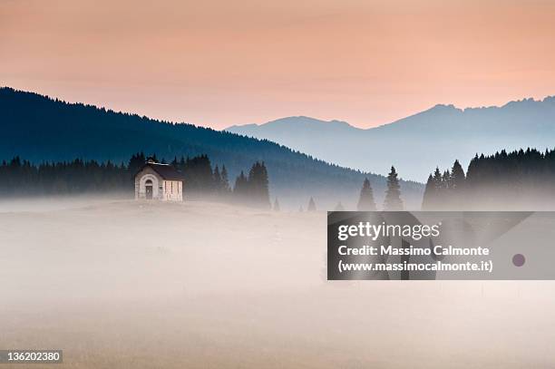 early morning in marcesina - asiago italy stock pictures, royalty-free photos & images