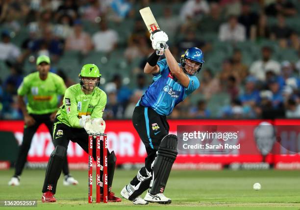 Matthew Renshaw of the Strikers during the Men's Big Bash League match between the Adelaide Strikers and the Sydney Thunder at Adelaide Oval, on...