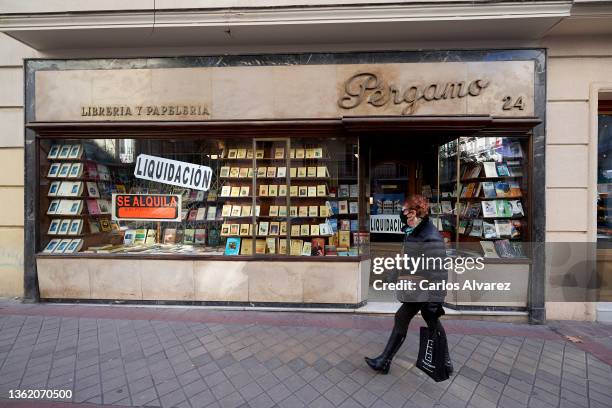 General view of the Pergamo Book Shop on December 31, 2021 in Madrid, Spain. The Libreria Pergamo will close its doors after 76 years of trading on...