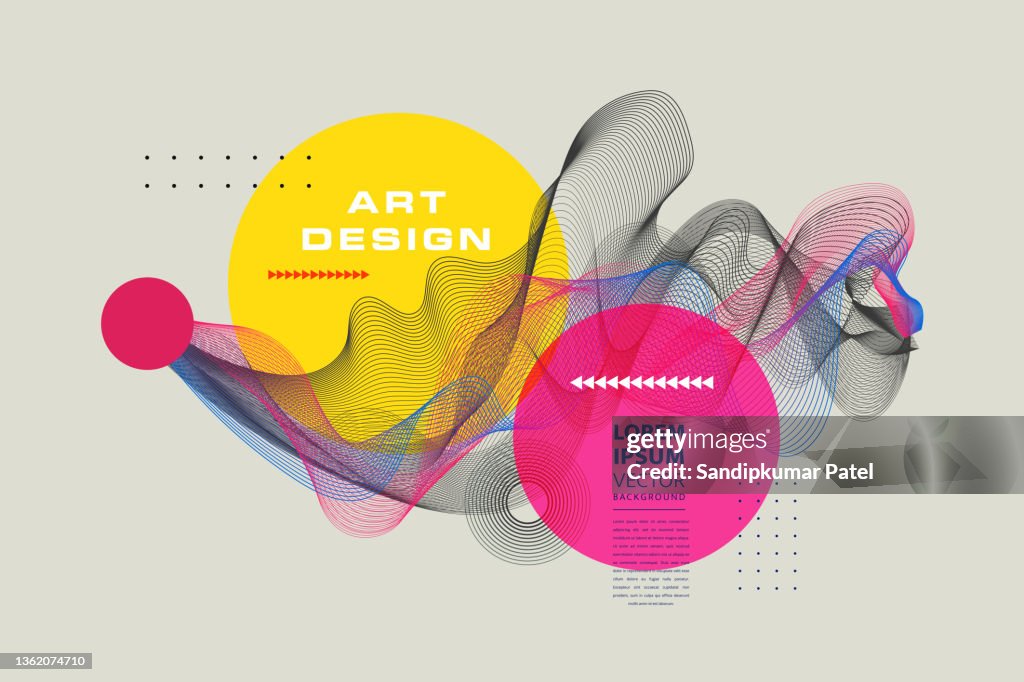 Liquid Style Colorful Pastel Abstract Background with Elements Vector.