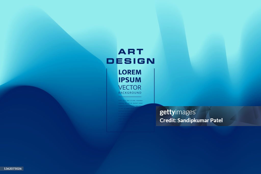 Wave Liquid shape in blue color background.