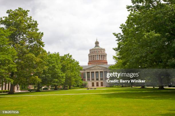 colonnade and dome on building above large lawn. - rochester stock pictures, royalty-free photos & images