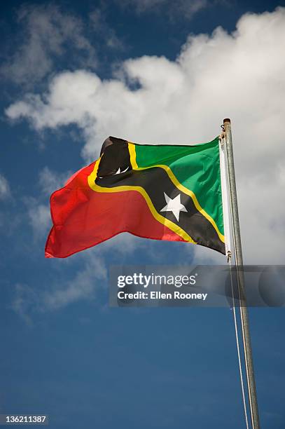 the st kitts and nevis flag - saint kitts stockfoto's en -beelden