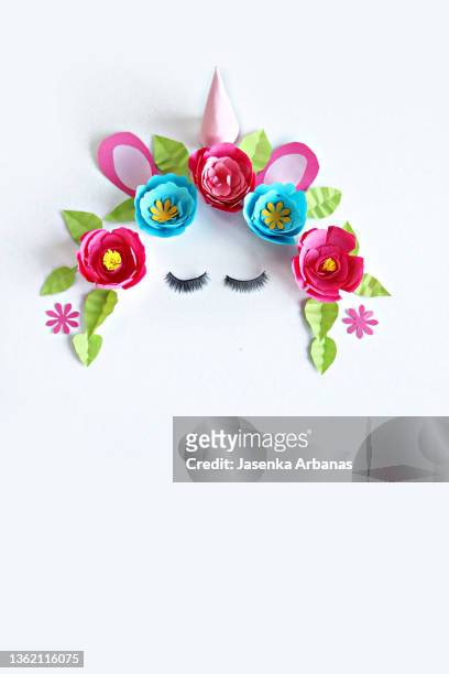 unicorn - paper flower stock pictures, royalty-free photos & images