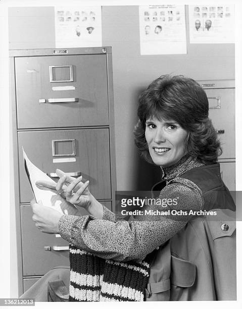 Barbara Bosson plays wife of a police captain in the television series 'Hill Streets Blues', 1981.