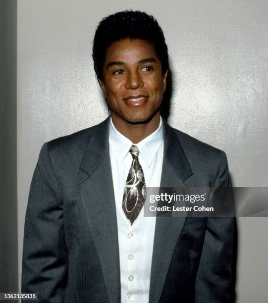 American singer, songwriter and bassist Jermaine Jackson, poses for a portrait circa 1989 in Los Angeles, California.