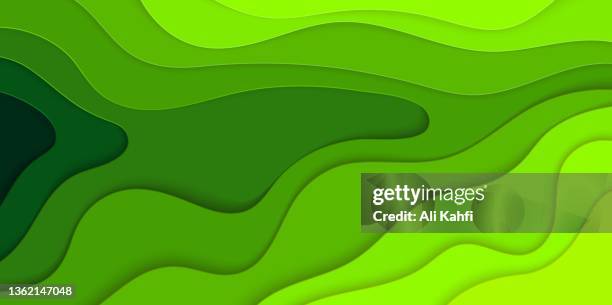 papercut abstract wave pattern background - papercutting stock illustrations