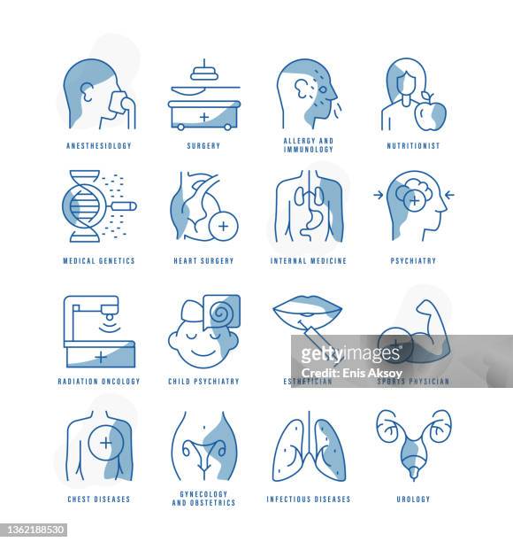 medical specialties icons - neurosurgery stock illustrations