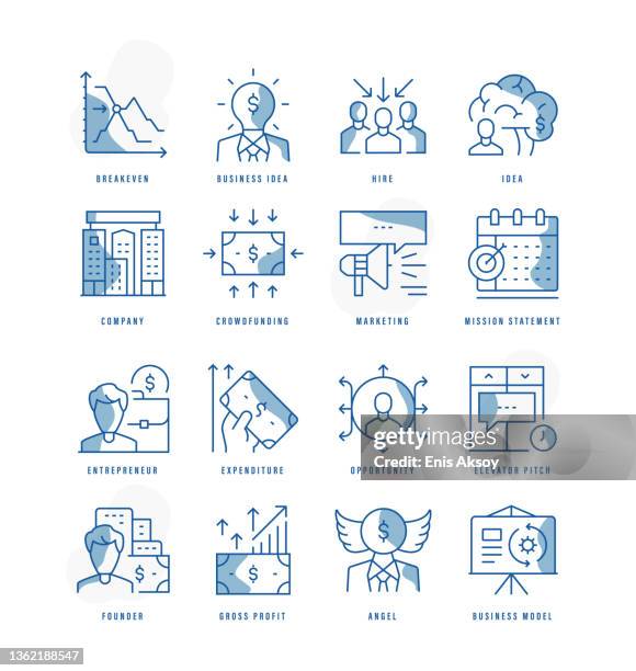 entrepreneur icons - founder icon stock illustrations