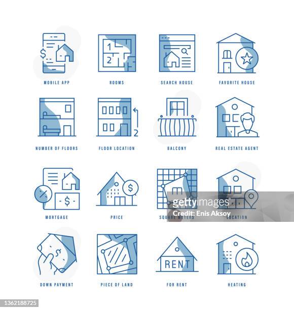 real estate application icons - balcony icon stock illustrations