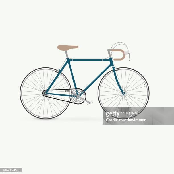 ilustraciones, imágenes clip art, dibujos animados e iconos de stock de dibujo de línea vectorial de una bicicleta de carreras - thoroughfare