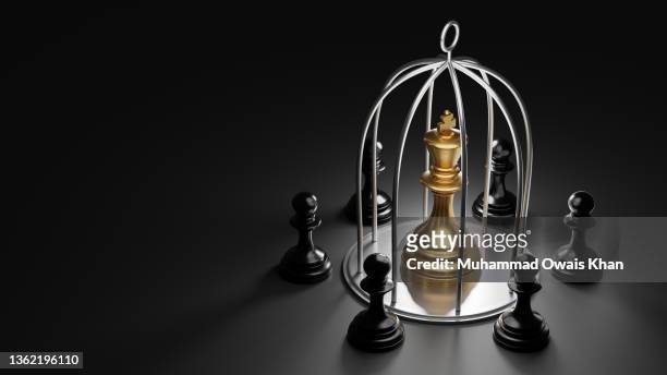 chess king captured by pawns - chess pawn against stockfoto's en -beelden