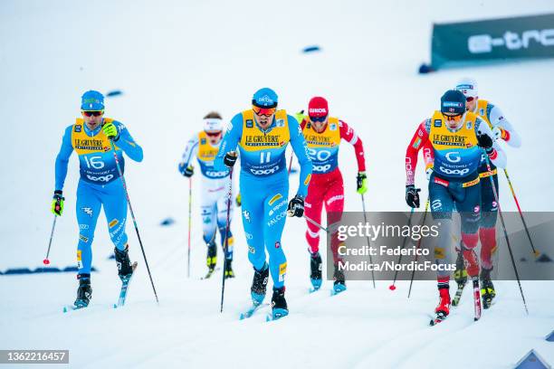 Francesco De Fabiani of Italy competes during the Individual Sprint at the FIS World Cup Cross-Country Oberstdorf on January 1, 2022 in Oberstdorf,...