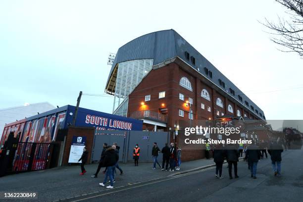 General view outside the stadium prior to the Premier League match between Crystal Palace and West Ham United at Selhurst Park on January 01, 2022 in...