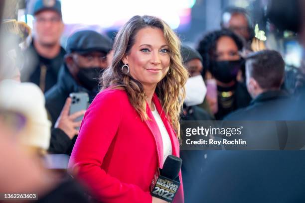 Ginger Zee speaks during the Times Square New Year's Eve Celebration on December 31, 2021 in New York City. .