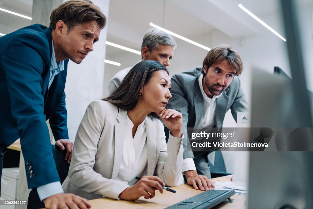 Corporate business people working together in office