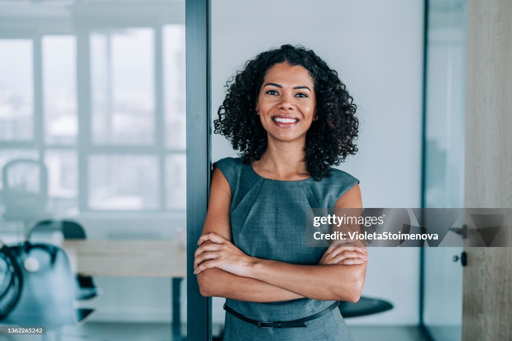 Portrait of a smiling young businesswoman.