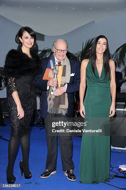 Maria Grazia Cucinotta, Ugo Gregoretti and Roberta Benaglia attend the third day of the 16th Annual Capri Hollywood International Film Festivalon...