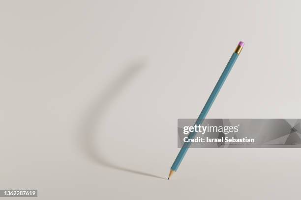 3d illustration. pencil with eraser on an isolated background. - stift stock-fotos und bilder