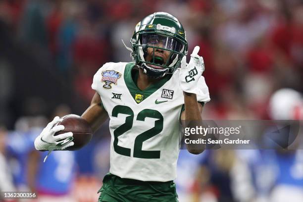 Woods of the Baylor Bears celebrates against the Mississippi Rebels during the first quarter in the Allstate Sugar Bowl at Caesars Superdome on...