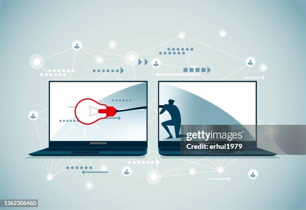 computer hacker - threat intelligence stock illustrations