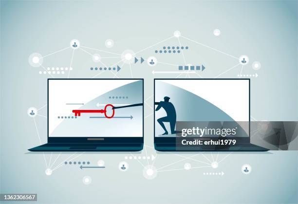 network security - cyber attack stock illustrations