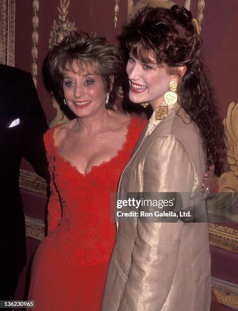 Journalist Barbara Walters and daughter Jacqueline Guber attend the American Museum of the Moving Image Salute to Barbara Walters on March 19, 1992...