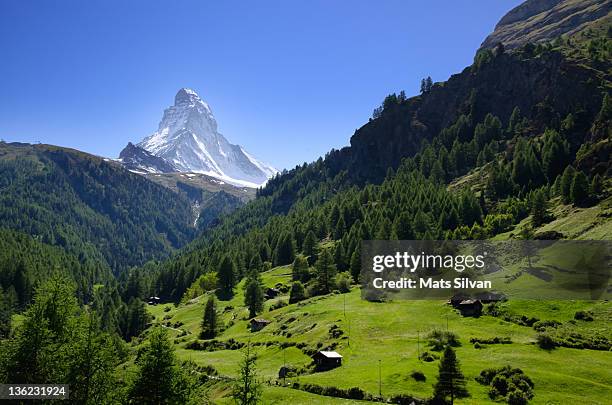 matterhorn at zermatt - swiss alps summer stock pictures, royalty-free photos & images