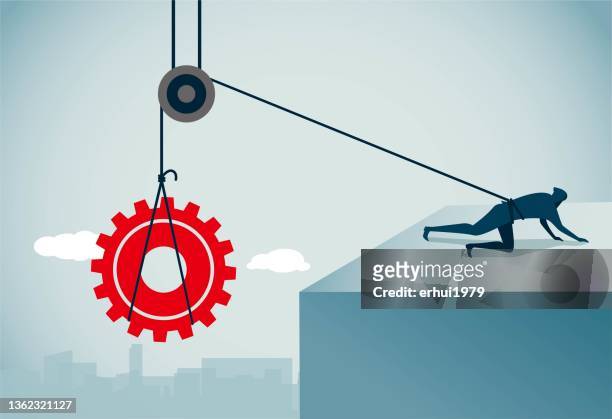 business - pulley stock illustrations