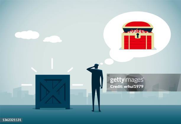 treasure chest - suspicious package stock illustrations