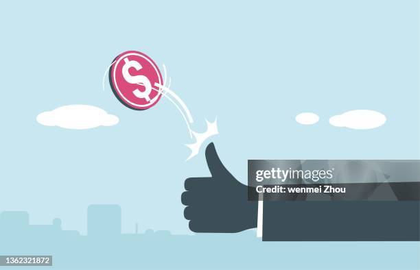 freunde eine münze - flipping a coin stock-grafiken, -clipart, -cartoons und -symbole