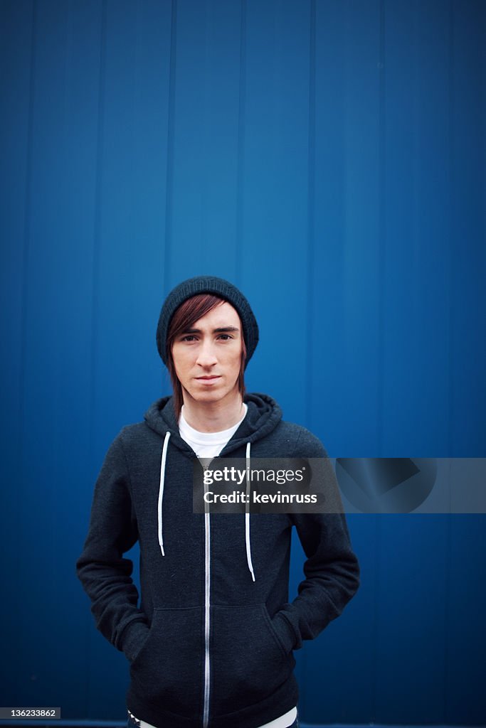 Urban Blue Wall Beanie Man