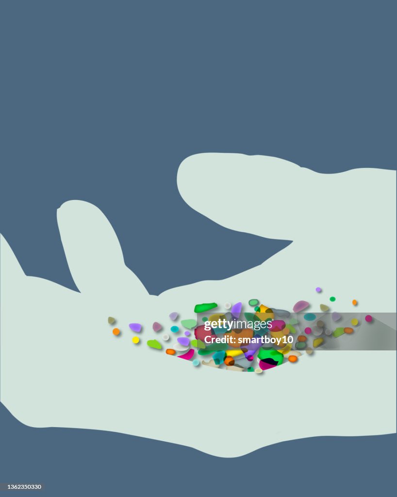 Microplastics Small Plastic Particles High-Res Vector Graphic - Getty ...