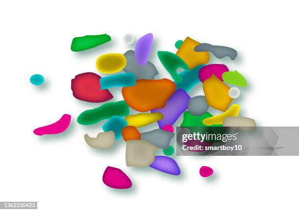 microplastics - small plastic particles. - plastic pellets stock illustrations