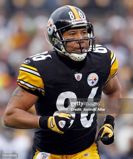 Hines Ward of the Pittsburgh Steelers looks on against the St. Louis Rams during the game on December 24, 2011 at Heinz Field in Pittsburgh,...